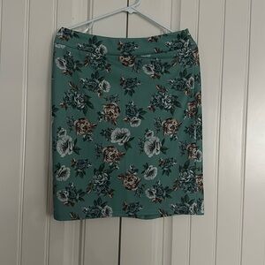 Green Floral Skirt